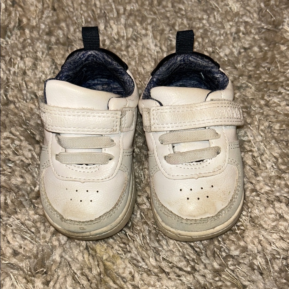 Carter's White Toddler Sneakers with Hook-and-Loop Strap
